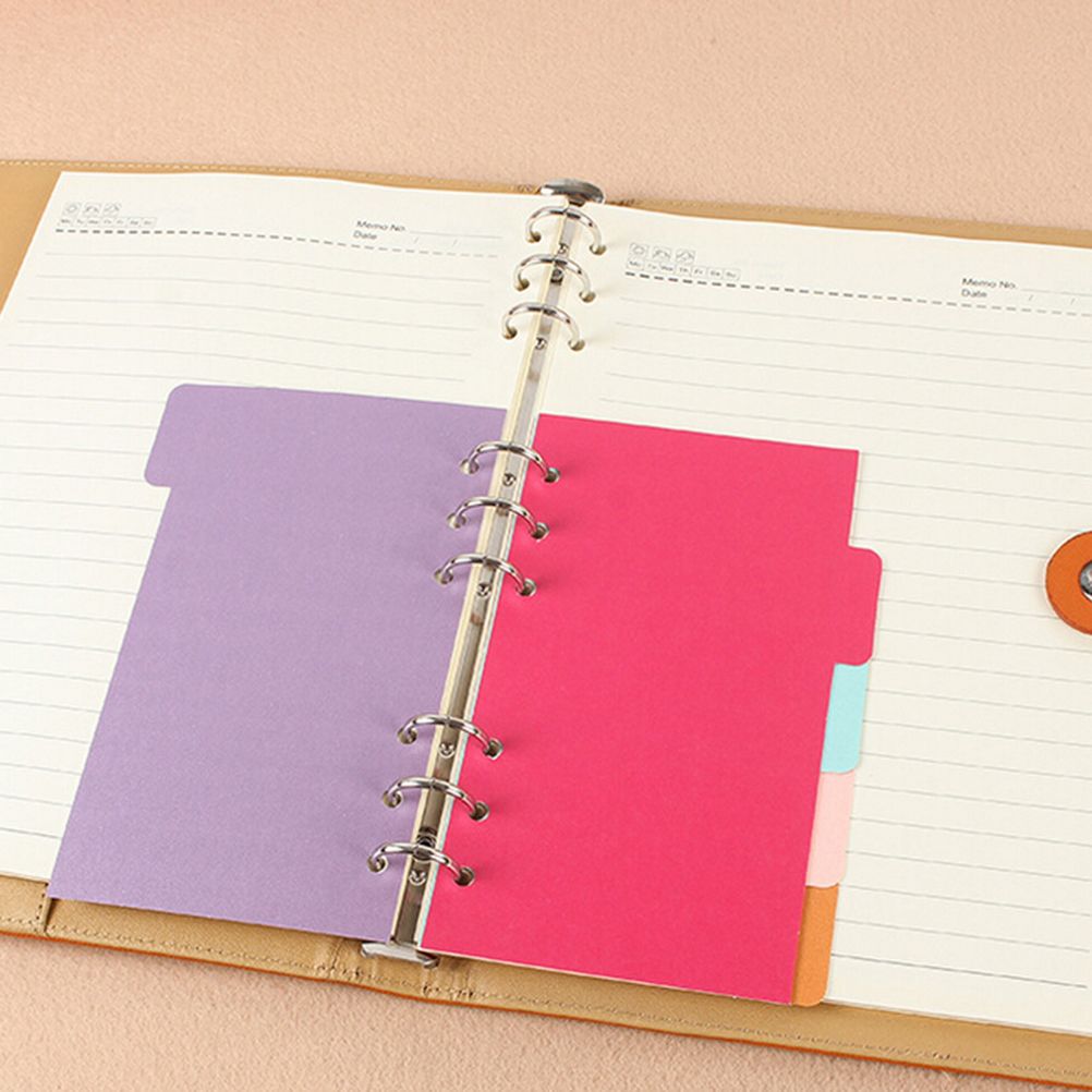 2019 5sheets pack binder index dividers a5 a6 inner page organizer divider binder