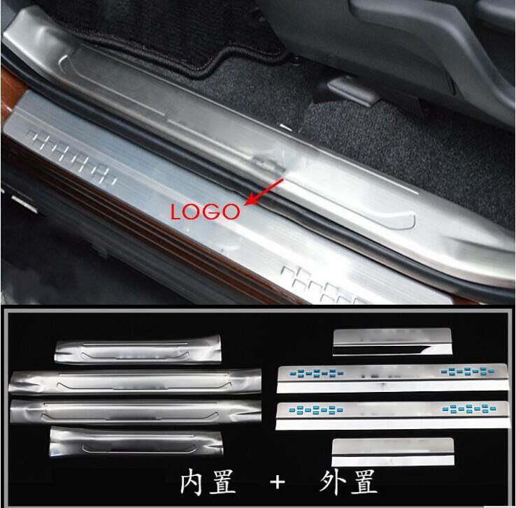 Fits Honda Accord 2013-2017 Stainless Door Sill Scuff Plate Cover Inside Silver