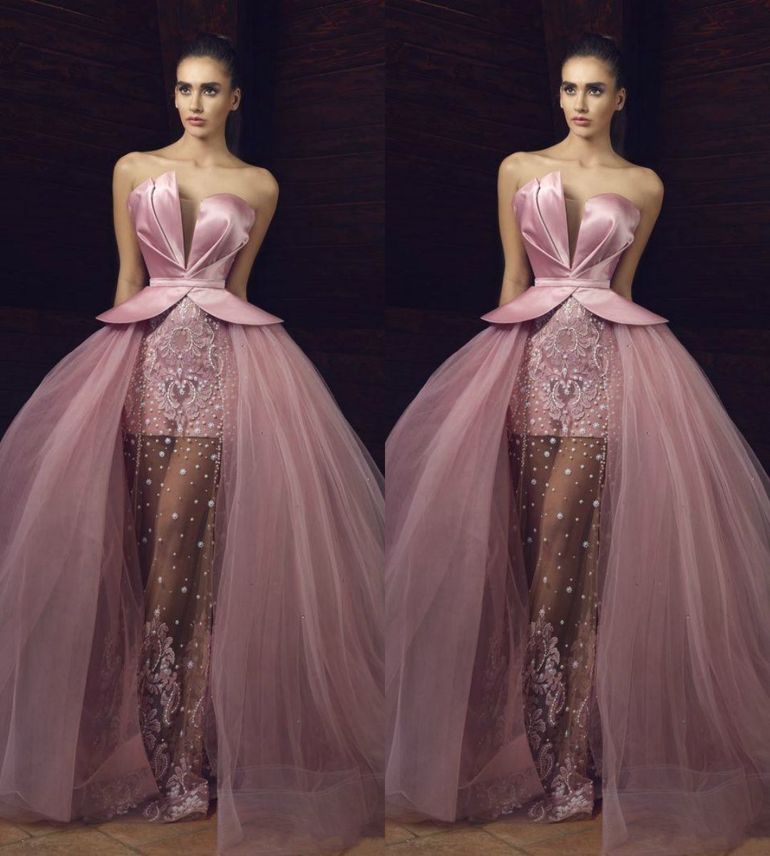 Prom Dress with Detachable Skirt