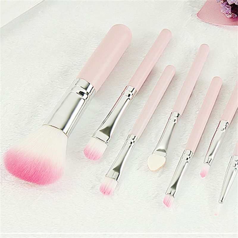 Mini Makeup Brush Set Professional Make Up Brushes Eyebrow Eyeliner Powder Brushes Tools Pink