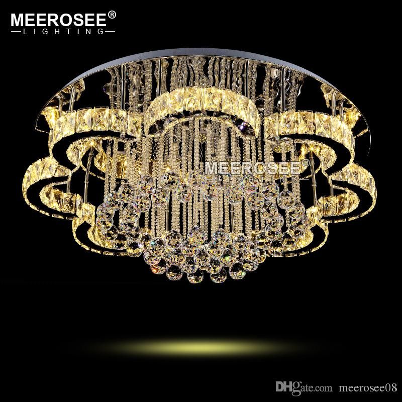 New Led Modern Chandelier Crystal Lamps Round Flower Light New Led Modern Chandelier Crystal Lamps Round Flower Light Fixture Re Living Room Lampadario Lights For Hotel Ceiling Fan