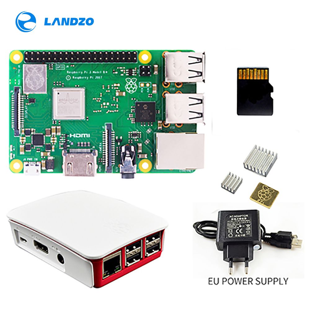 Raspberry Pi 3 B Plus Starter Kit 16g Micro Sd Card Original Case 5v 2 5a Eu Power Supply With Cable Heat Sink