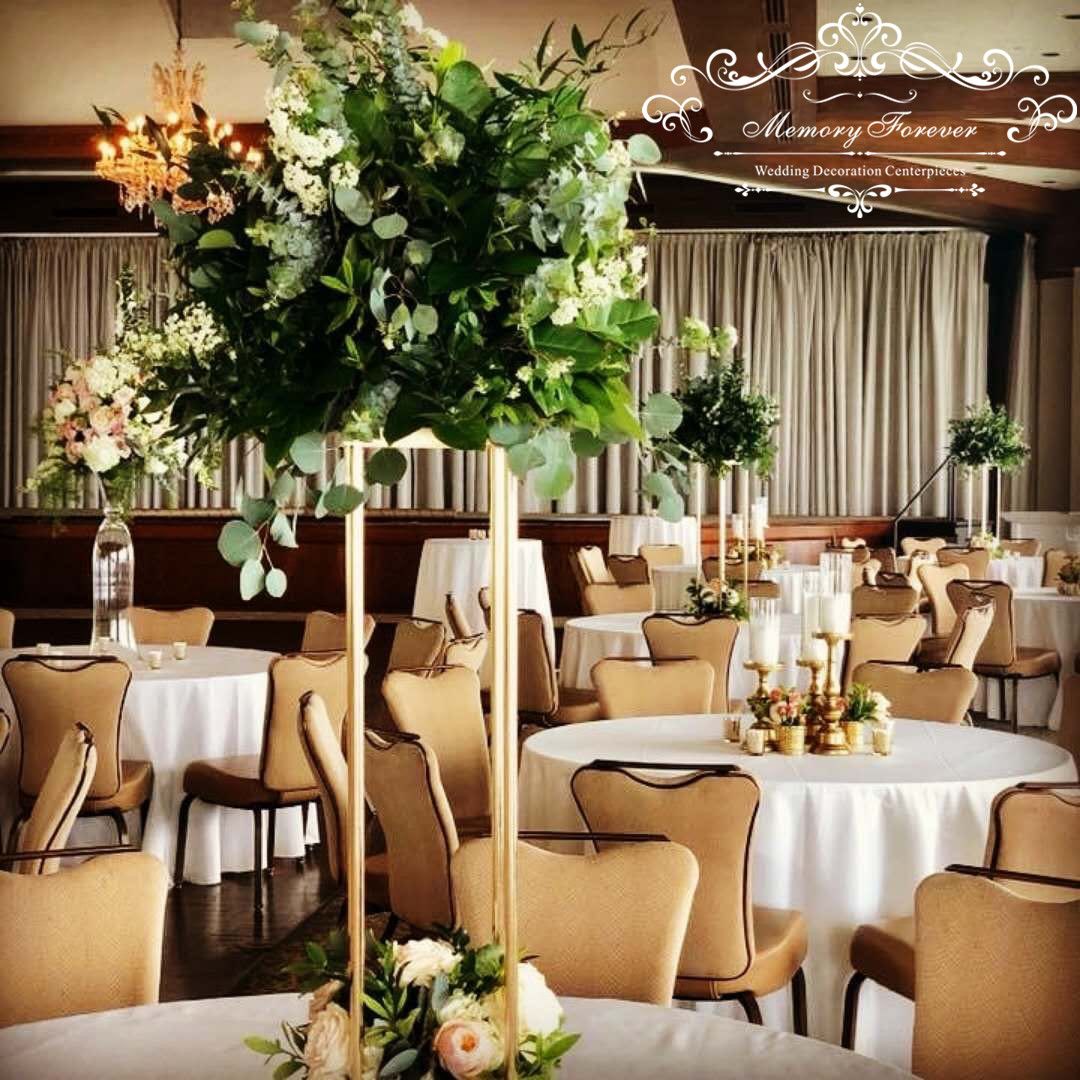 New Style Wedding Metal Gold Color Flower Vase Column Stand For