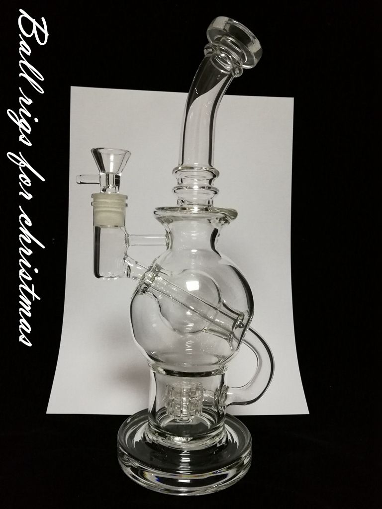 Thick 10'' Ball Glass Bong with Recycle Ball Rig Ball Perc Recycler