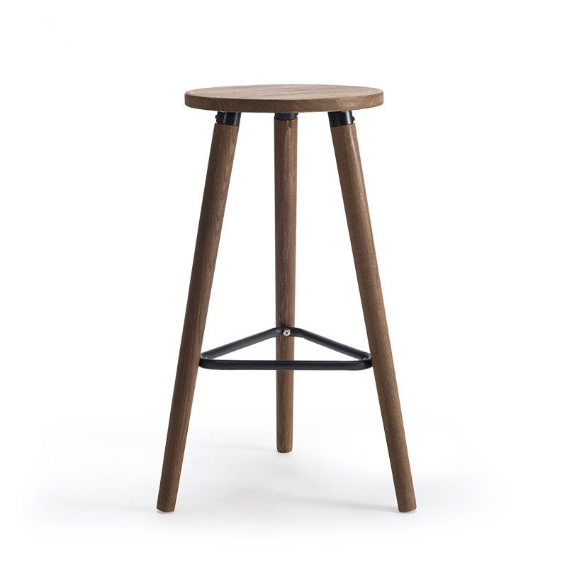 Industrial Vintage Antique Bar Stool Chair Height 66cm Round Seat Industrial Vintage Antique Bar Stool Chair Height 66cm Round Seat Wooden Loft Style Furniture Counter Leg Solid Wood