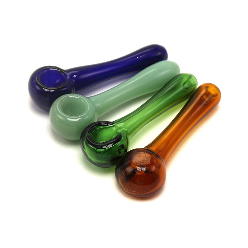 White Blue Labs Glass Water Device Black 4.3 inch Spoon with a Carb