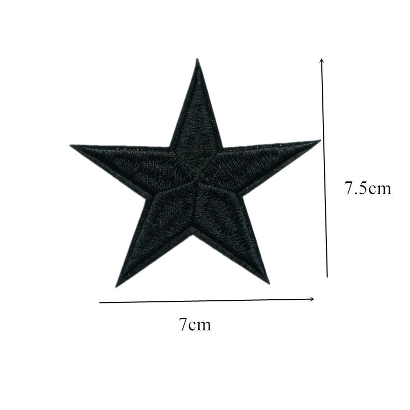 blau schwarz Patch aufnäher stern black und blue star 7,5 cm
