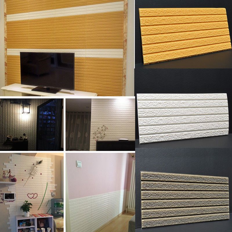 pe foam 3d diy wall stickers brick living room kids bedroom