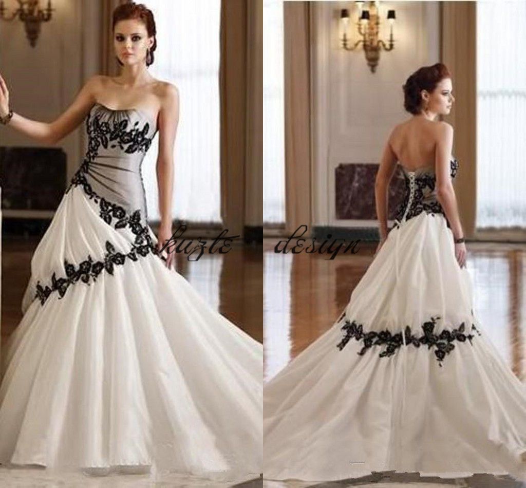 Discount Vintage Gothic Country  Wedding  Dress  Strapless 