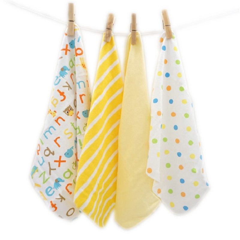 4pcs Pack 100 Cotton Newborn Baby Towels Saliva Towel Nursing Towel Baby Boys Girls Toalha Washcloth Handkerchief KF547
