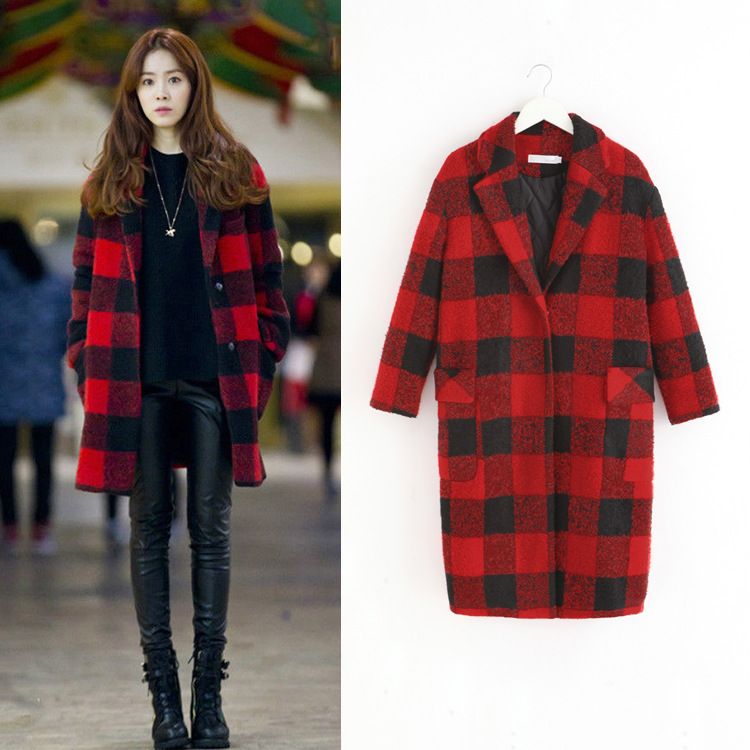 red tartan coat womens