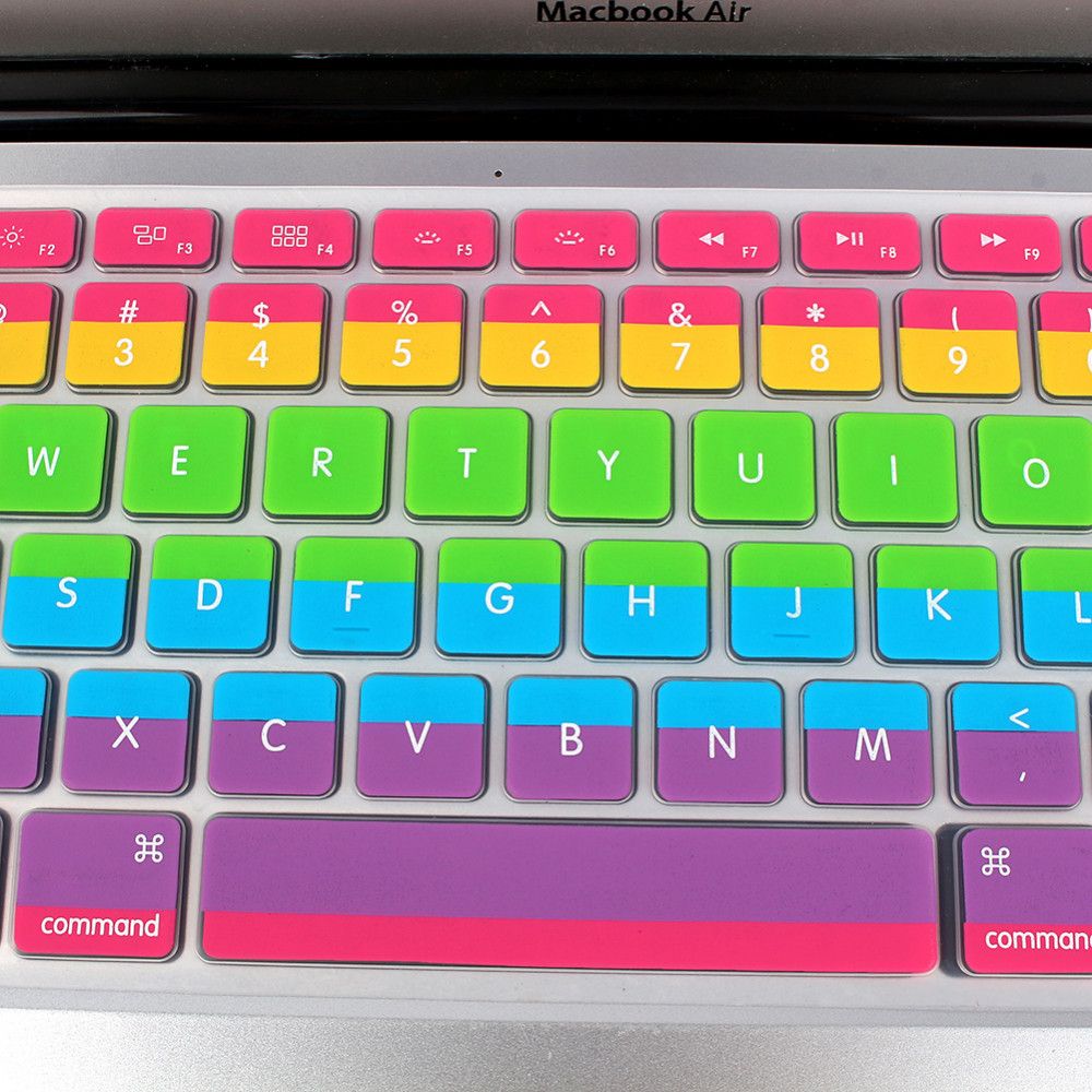 Silicone Keyboard Cover Gradient Rainbow Patten Keyboard Skin Protector
