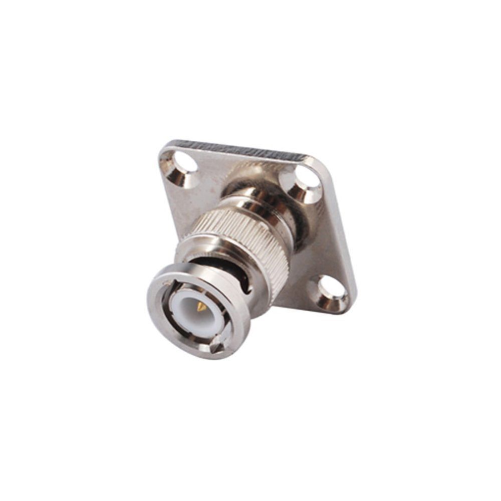 2019 BNC Male 4 Hole Panel Mount Plug Male With Solder Cup Wide Flange