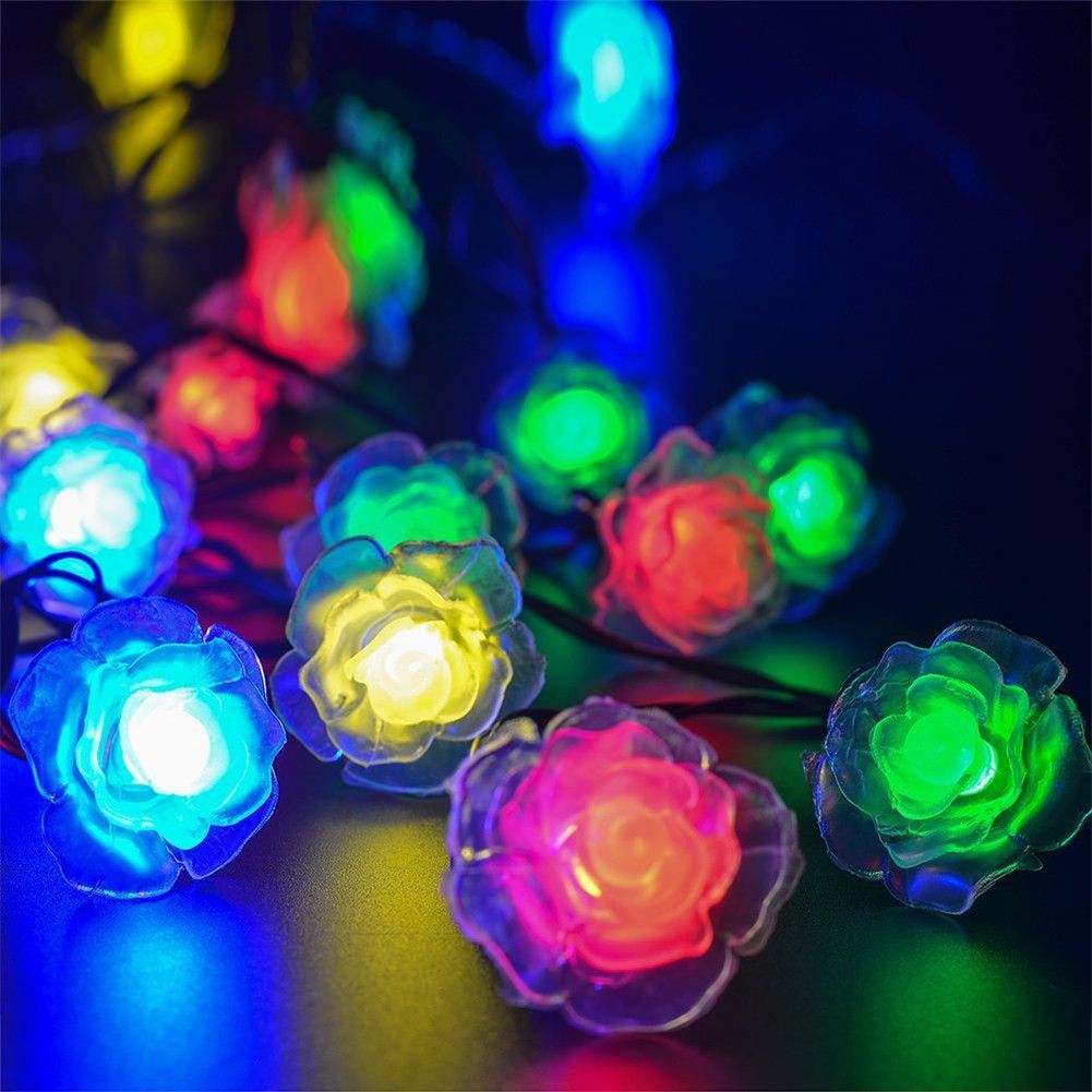 solar powered colorful roses