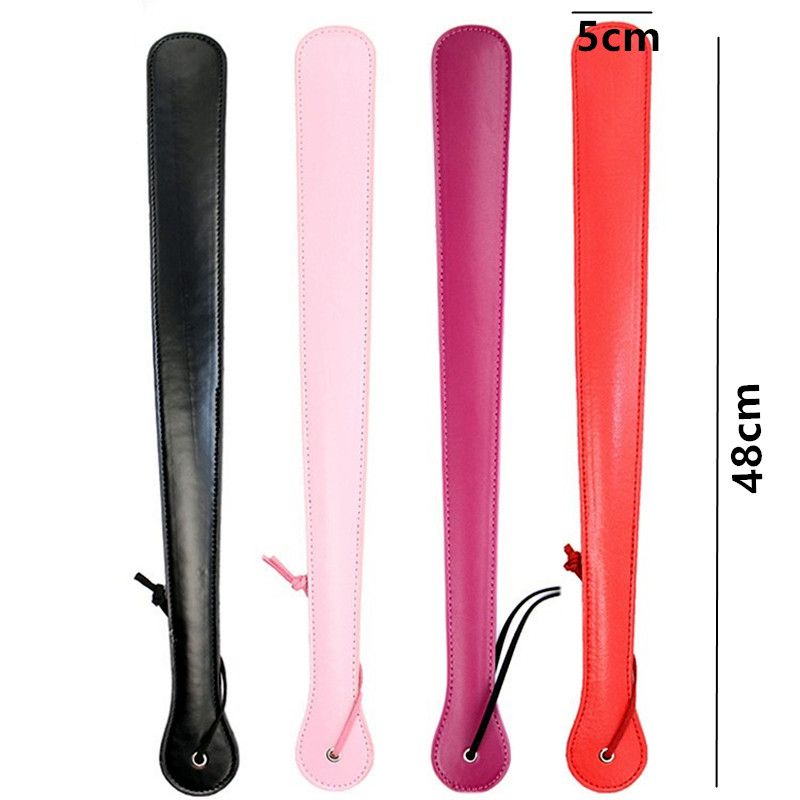 Acheter 48 Cm Bdsm Sexe Ftiche Longue En Cuir Fouet Flogger Ass Fesse Paddle 
