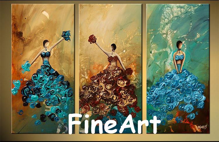 2018 wall art palette knife ballet painting handmade canvas discount