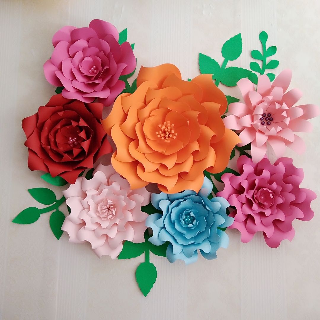 2019 2018 Giant Paper Flowers Large Rose With Match Leaves For Baby 2019 2018 Giant Paper Flowers Large Rose With Match Leaves For Baby