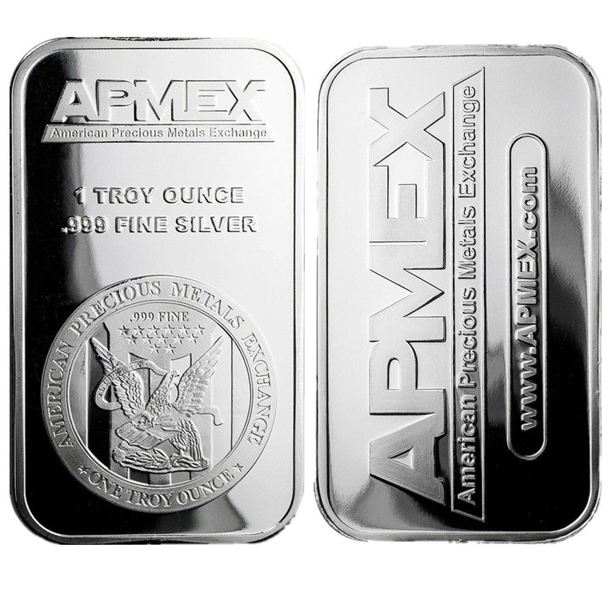 One Ounce .999 Fine Silver ApMex Bar 1 oz