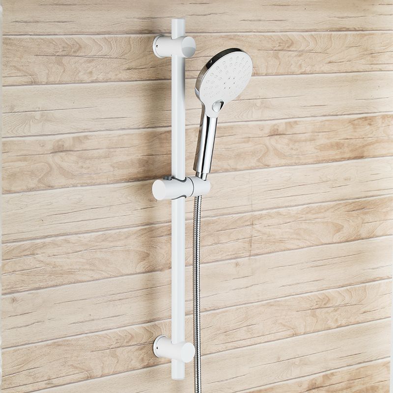 White Shower Head Sets Stainless Steel Bar Slider With 3 Function Hand Showerhead Adjule Sliding Bracket Holder