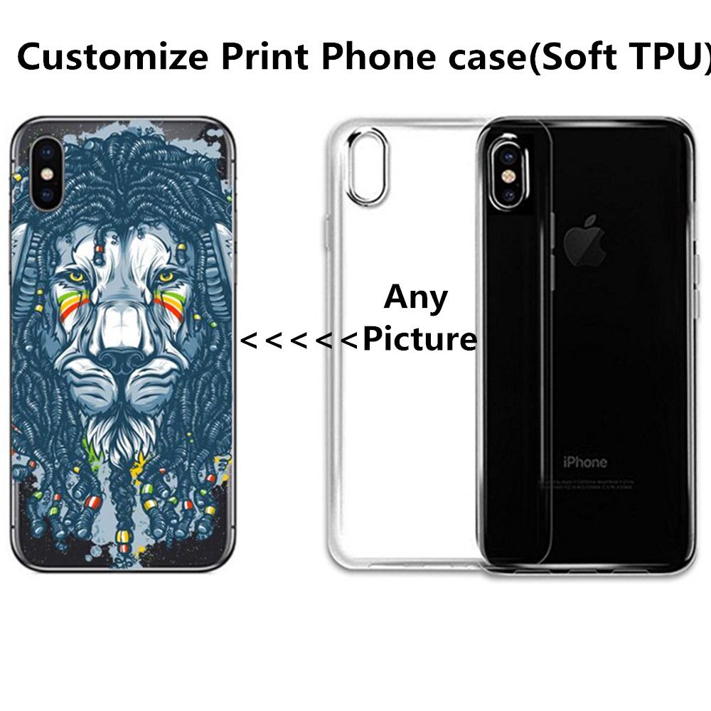 custom phone case logo printed soft tpu gel silicone oem diy cover