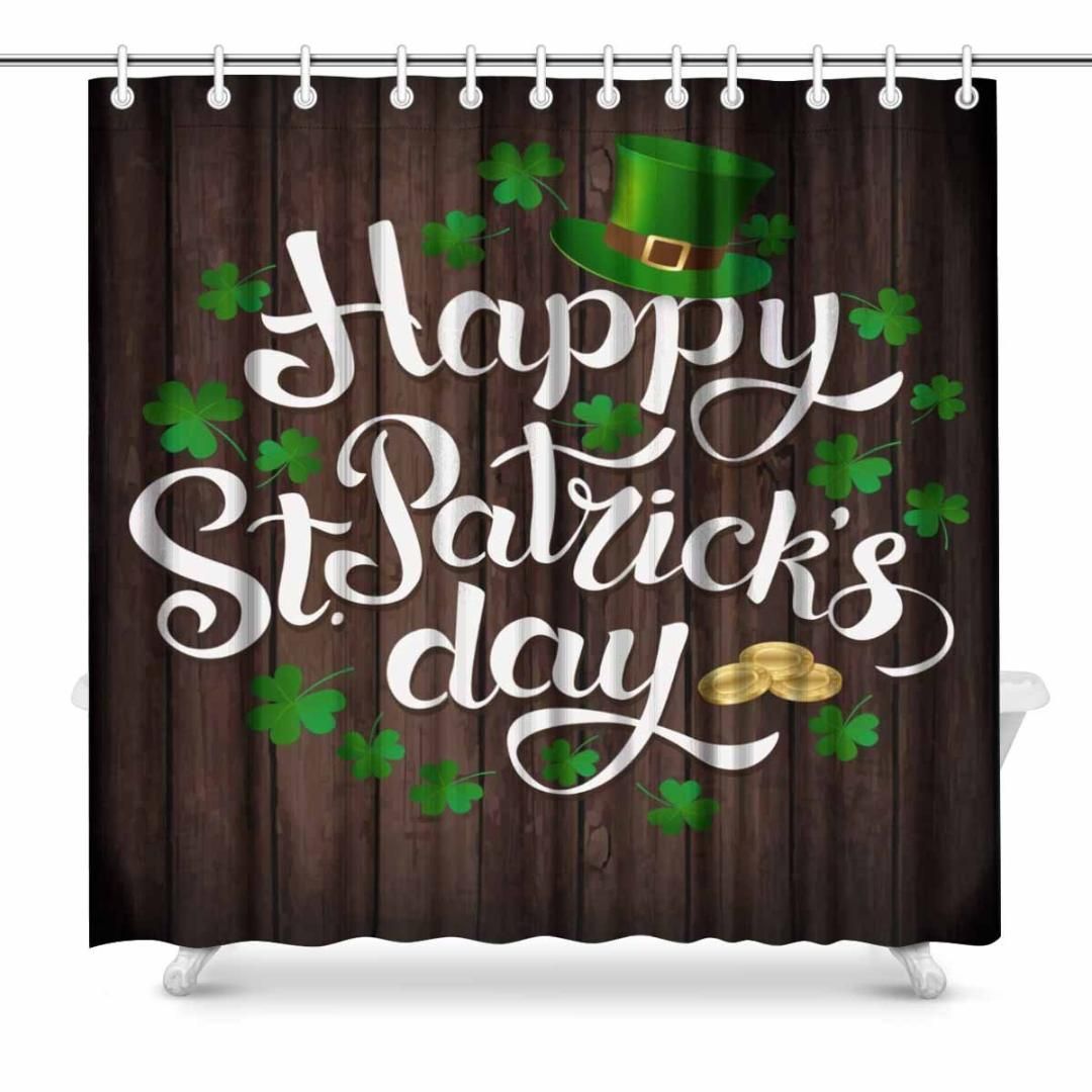 2019 Aplysia Happy St Patrick S Day Bathroom Decor Shower Curtain Aplysia Happy St Patrick S Day Bathroom Decor Shower Curtain Set With Hooks 72 Inches