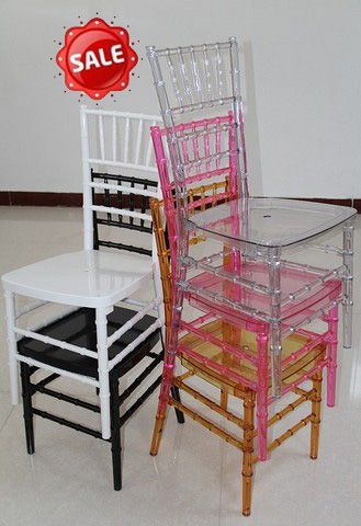 Hot Sale Clear Plastic Wedding Crystal Chiavari Chair For Events