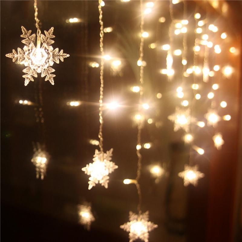 5m 216led Snowflake String Lighting Home Xmas Decoration 5m 216led Snowflake String Lighting Home Xmas Decoration Lights Outdoor Waterproof Ip65 Fairy Curtain Lamp Camping