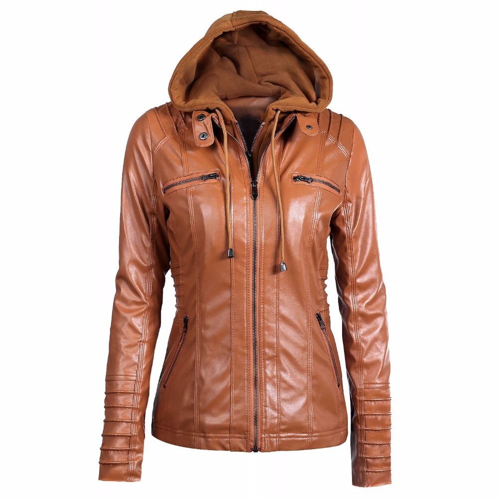 2018 Plus Size Xs 7xl Winter Leather Jacket For Big Women Pu 2018 Plus Size Xs 7xl Winter Leather Jacket For Big Women Pu Coat Hooded Hat Detachable Outwear Chaqueta Mujer C70201 From Vanilla03