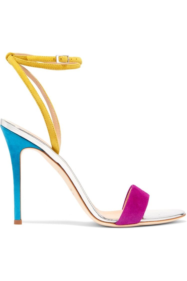 sandali con tacco alto colorati