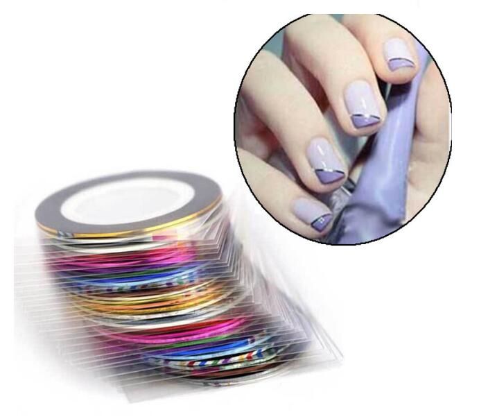 Magic Gold And Silver Wire Thread Widened Diy Nail Stickers With