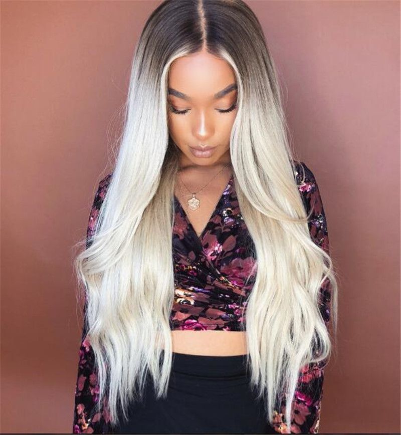 Full Lace Blonde Wig Ombre 1b 613 Two Tone Body Wave Front Lace
