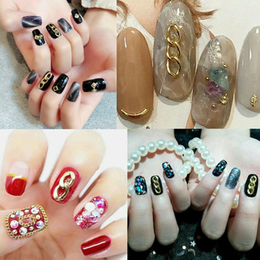 New Manicure Chain 3 Section Buckle Zipper Boxed Nail Decoration New Manicure Chain 3 Section Buckle Zipper Boxed Nail Decoration