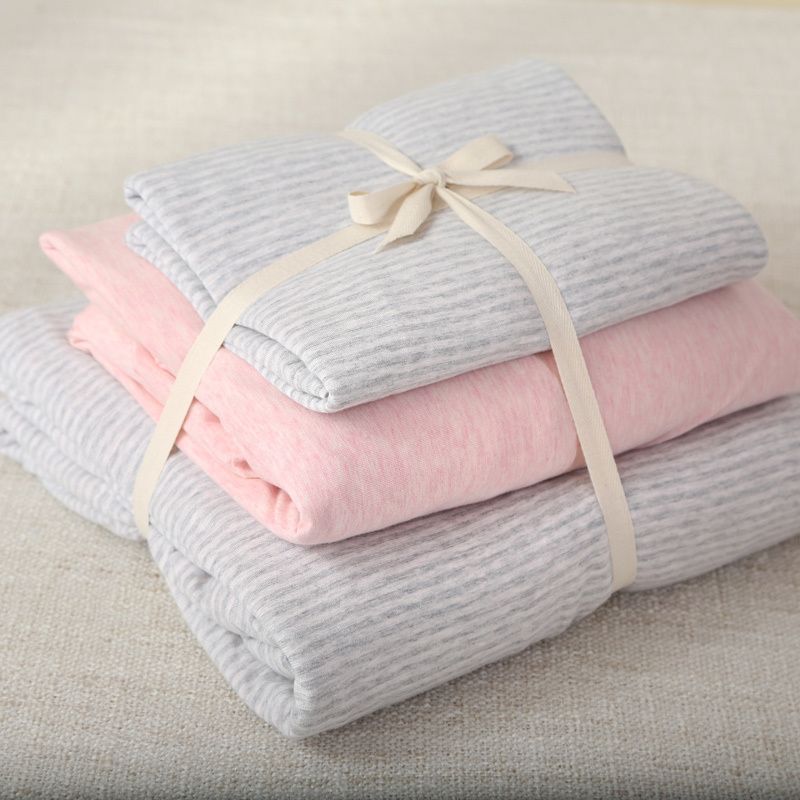 100 Cotton Super Soft Jersey Knitted Bedding Set With Light Grey 100 Cotton Super Soft Jersey Knitted Bedding Set With Light Grey Stripe Duvet Cover And Solid Pink Fitted Sheet King Size Sets Plaid From