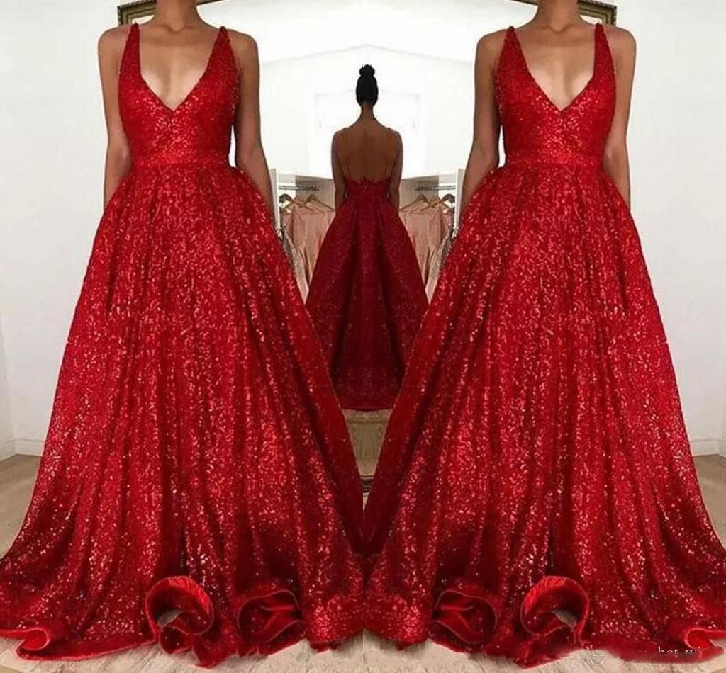red sparkly dress prom