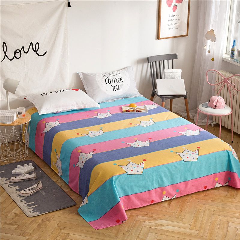 Super Soft Pink Blue Striped Bed Sheet Print Fl Hypoallergenic Super Soft Pink Blue Striped Bed Sheet Print Fl Hypoallergenic Wrinkle Resistant Twin Queen King Size For Students Children Bedspread Sets Bedding