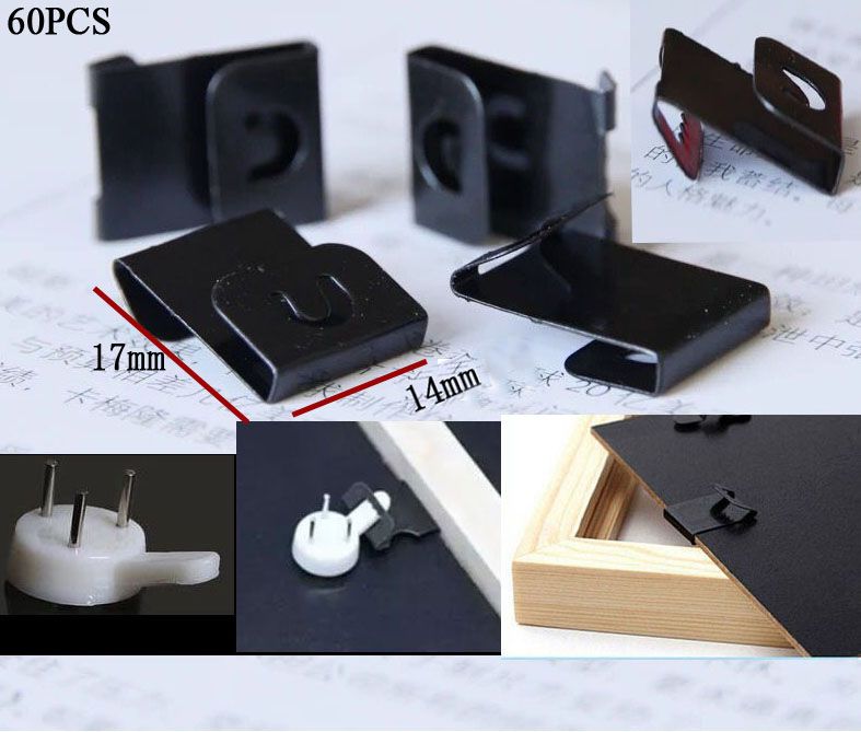 60pcs Photo Painting Frame S Hook Holder Movable Hanger Metal Spare Parts For Hang Picture Put Frames On Wall Easy