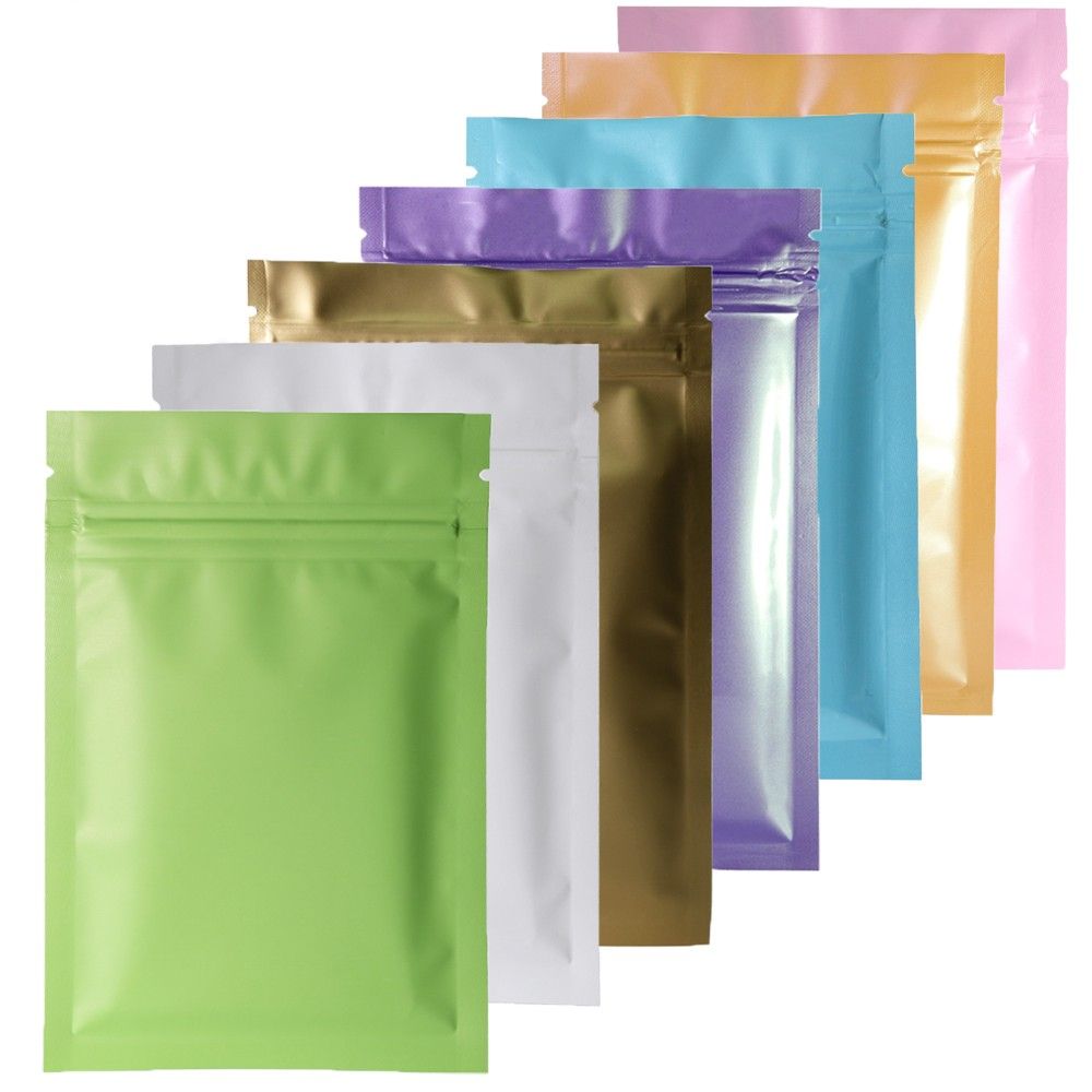 2020 Multi Color Resealable Zip Mylar Bag Food Storage Aluminum Foil