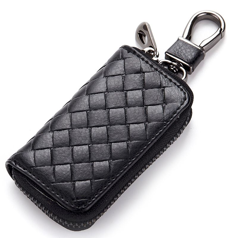 Genuine Leather Key Holder Knitting Car Wallets Men Keys Genuine Leather Key Holder Knitting Car Wallets Men Keys Organizer Women Keychain Zipper Case Housekeeper Portable Purse Kids Small From