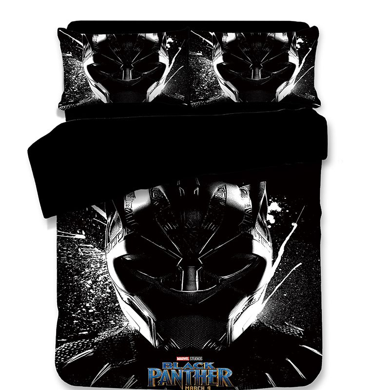 Anime Black Panther 3d Cartoon Bedding Sets Boys King Twin Anime Black Panther 3d Cartoon Bedding Sets Boys King Twin Queen Size Kids Duvet Covet Bed Sheet Pillowcases Bedclothes Toile Comforter