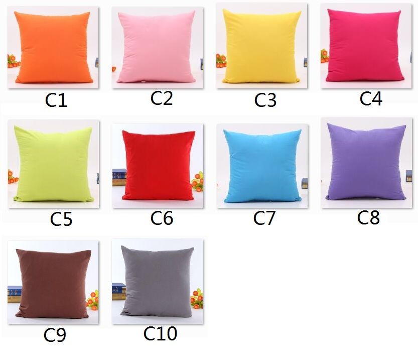 Wholesale Solid Color Cushion Covers 45x45cm Pink Green Blue