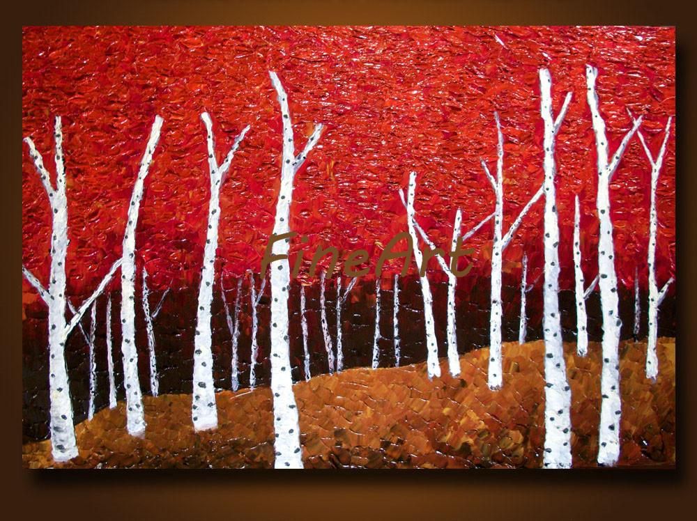2019 huge handmade abstract palette knife texture oil painting tree beautiful abstract art paintings