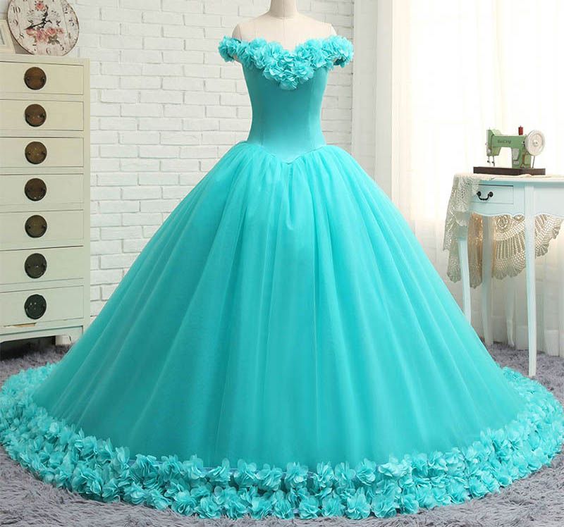 Compra 2019 Moda Fuera Del Hombro Vestido De Bola Vestidos De Quinceañera  Suave De Tul Con Cordones Vestidos Debutantes Flores 3d Dulce 16 Vestido  Vestidos De 15 Anos Barato | Entrega Rápida