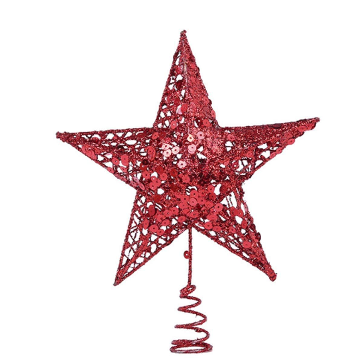 Star Christmas Tree Topper Decoration 5 Point Treetop DecorRed20X25cm Star Christmas Tree Topper Decoration 5 Point Treetop DecorRed20X25cm
