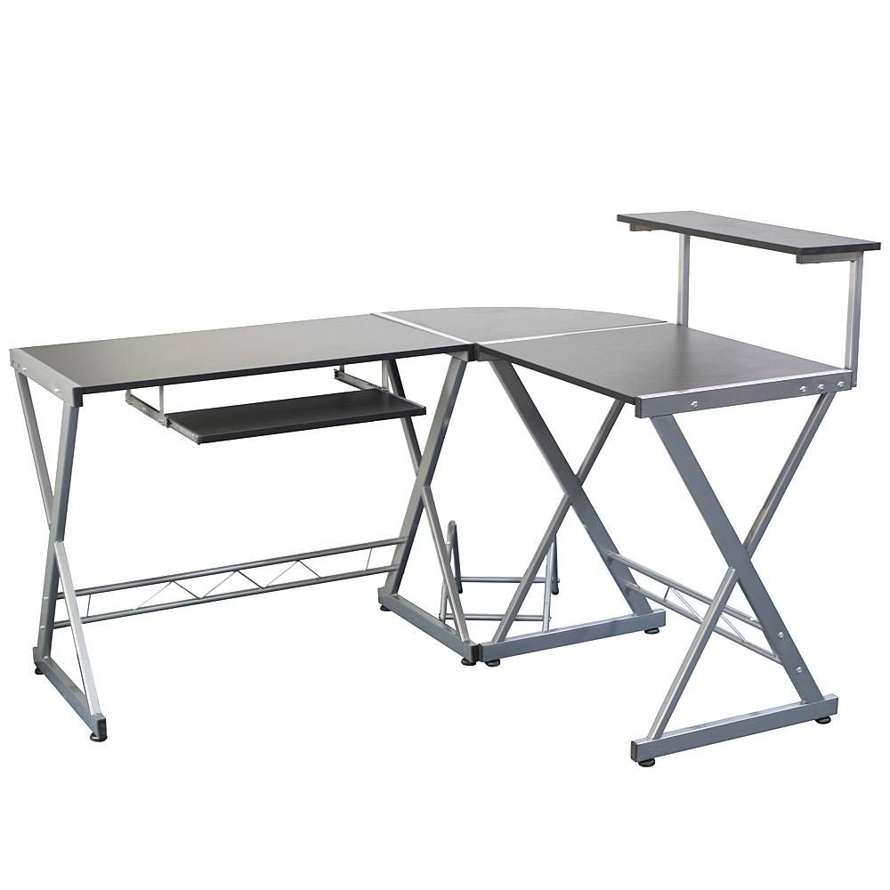 L Shaped Wooden Computer Desk With Top Shelf Gray L Shaped Wooden Computer Desk With Top Shelf Gray Laptop Pc Table Office 109 29 Piece On Willtrade888 S Dhgate