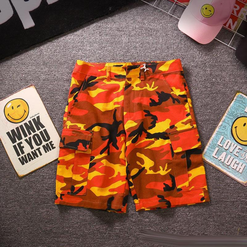 orange camo cargo shorts
