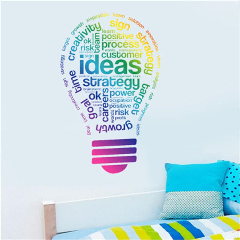 idea bulb words motivation quote wall decal art sticker vinyl