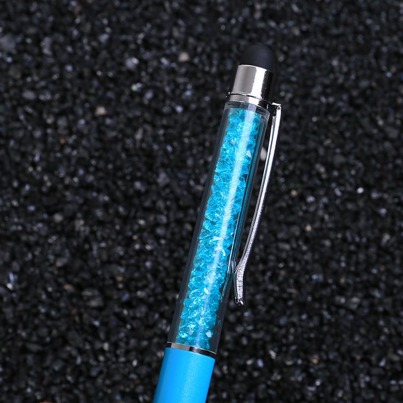 20 couleurs cristal stylo à bille mode créatif stylet tactile stylo pour écriture papeterie bureau école stylo stylo bille noir bleu bateau gratuit