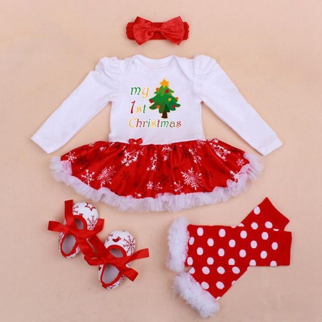 2018 my 1st christmas girls outfits tutu lace romper dress headband 2018 my 1st christmas girls outfits tutu lace romper dress headband leg warmers crib shoes newborn baby girl clothes infant clothing from okbrand