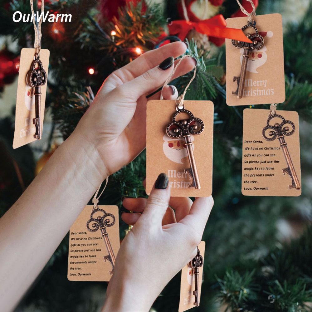 Ourwarm Christmas Tree Decorations Bottle Opener Santa Gift Tags Christmas Pendant Drop Ornaments Diy Craft Top Christmas Decorations Traditional Christmas