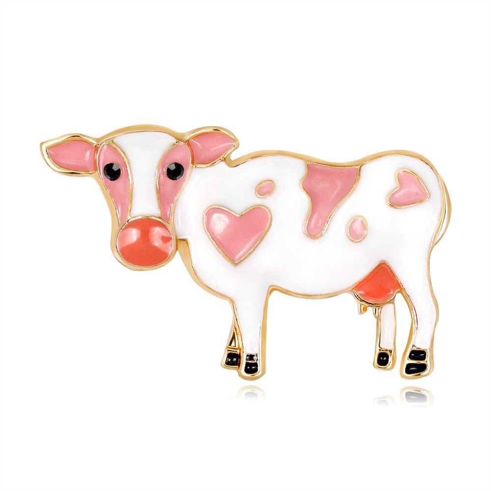 2018 Lovely Personal Animal Milk Brooches For Women Enamel Black White Cow Corsage Jewelry Clothings Accessories Christmas Gifts From Yayawholesaler